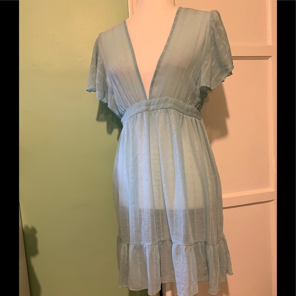 Sheer baby blue dress!